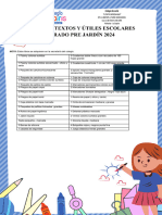 Lista de Utiles Escolares Pre Jardín 2024