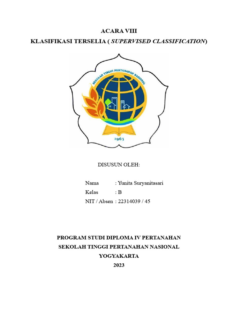 Klasifikasi terselia supervised classification pdf