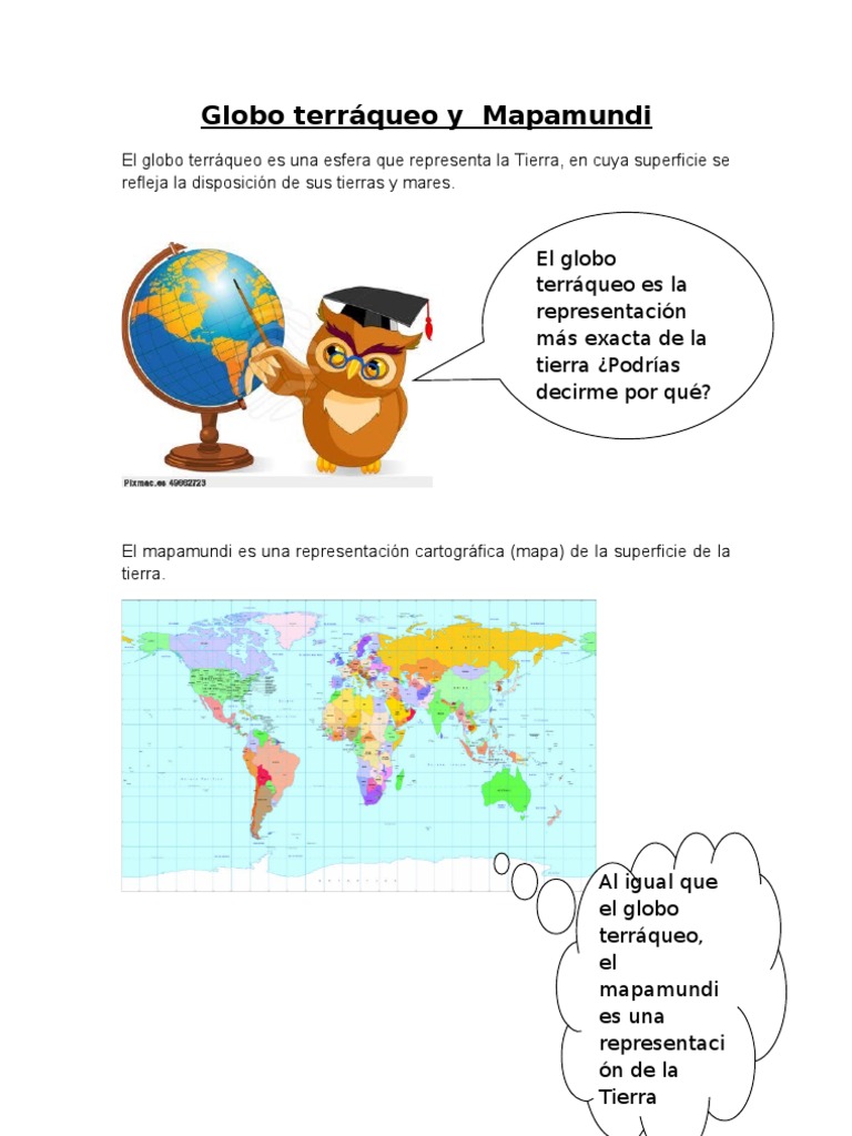 Globo terráqueo y Mapamundi guia clase3