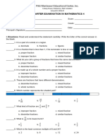 Second QUARTER EXAMINATION IN MATHEMATICS 4