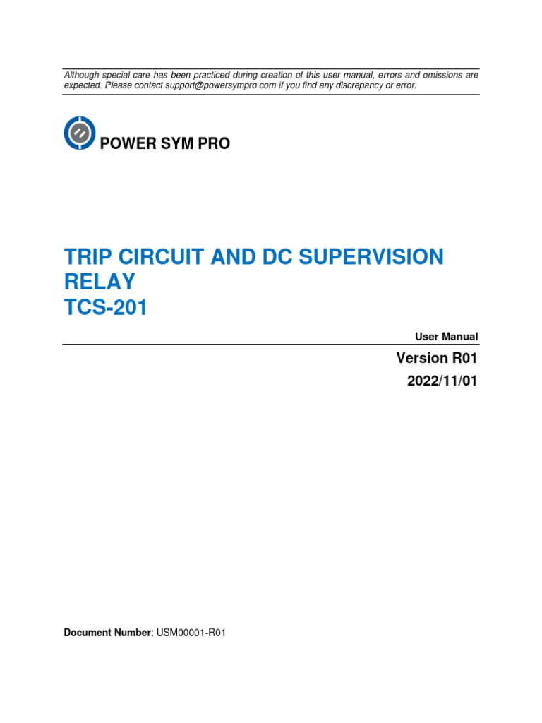 Advanced Trip Circuit Monitor Manual | PDF | Relay | Switch