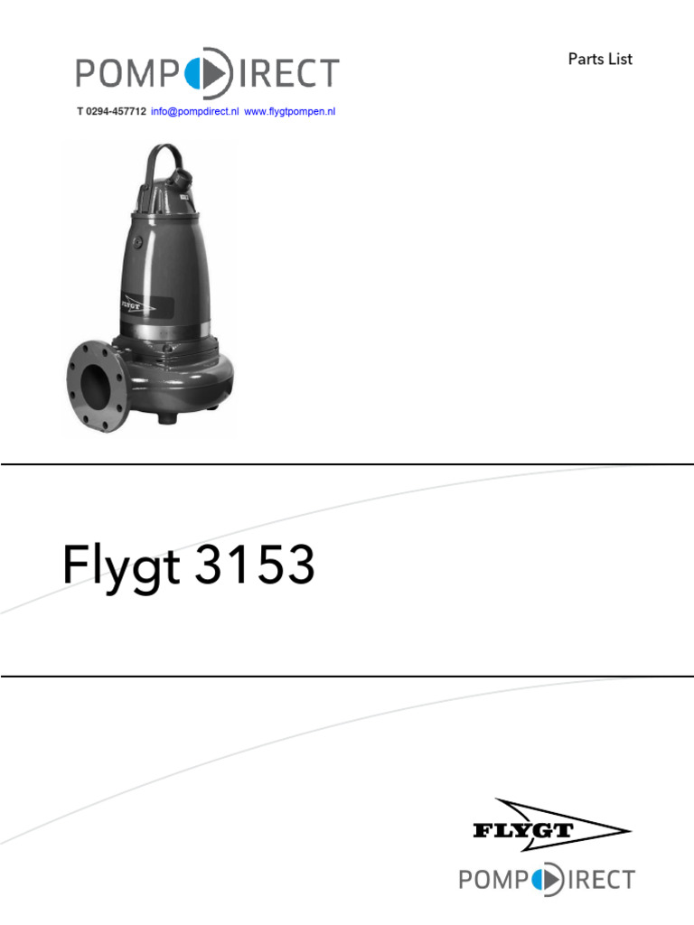 Flygt 3153 Parts List Overview | PDF | Manufactured Goods | Electricity