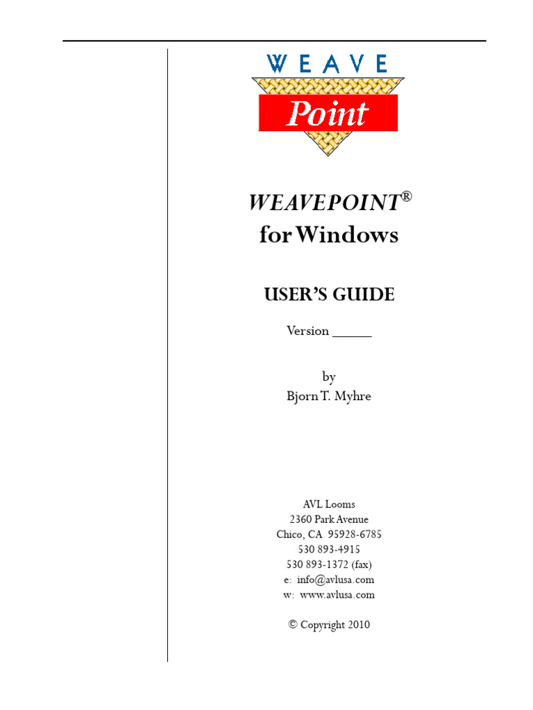WeavePoint 2010 Manual | PDF | Loom | Computer File