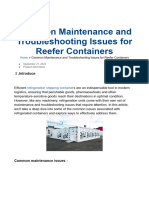 Common Maintenance and Troubleshooting Issues For Reefer Containers