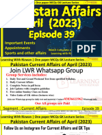April Pakistan Current Affairs Episode 39