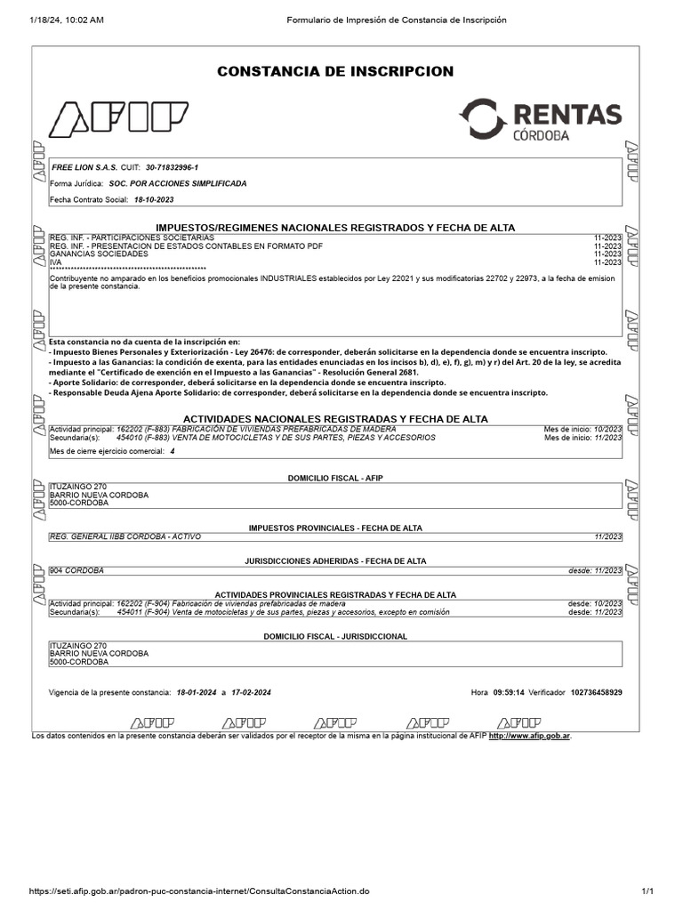 AFIP - Enero Administración Federal de Ingresos Públicos | PDF ...