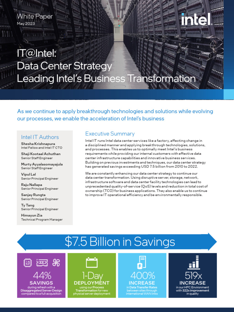 Intel Data Center Strategy 2023 Overview | PDF | Data Center ...