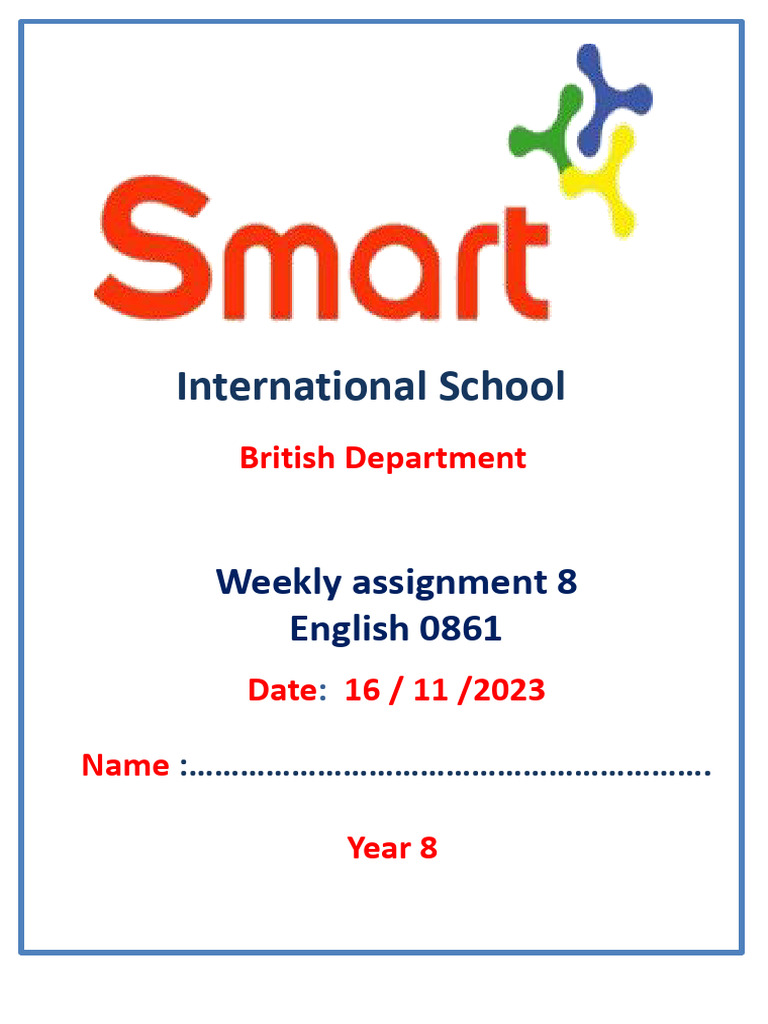 Y8 Weekly Assignment 8 | PDF | Language Mechanics | Syntax