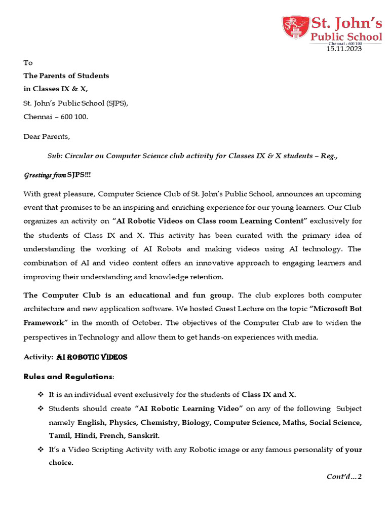 Classes 9 - 10 - Computer Club Activity | PDF | Artificial Intelligence ...