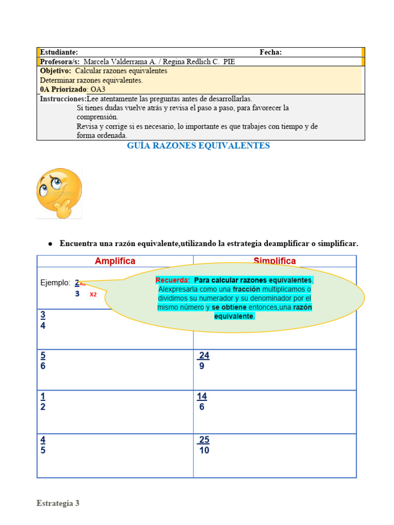 AC 6°EGB RAZONES Equivalentes | PDF | Matemáticas