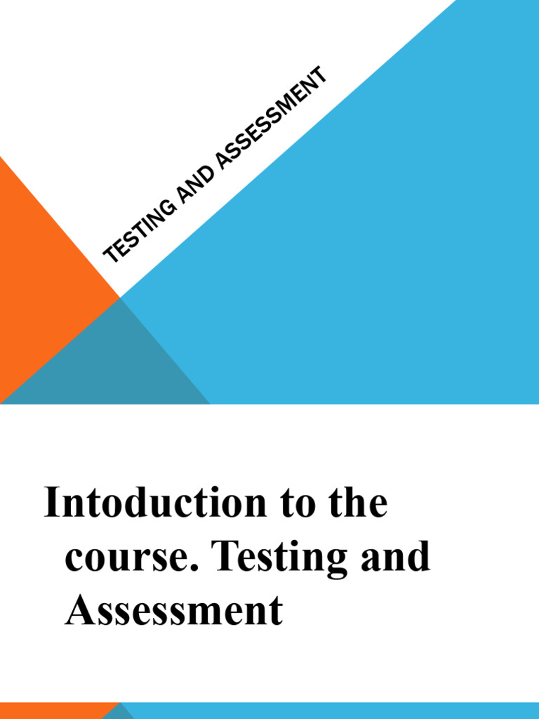 Introduction to Testing and Assessment | PDF | Educational Assessment ...