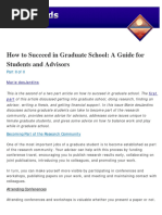 How To Succeed in Graduate School