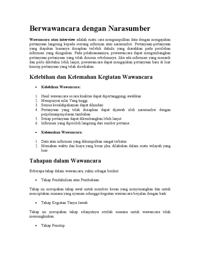 Berwawancara Dengan Narasumber
