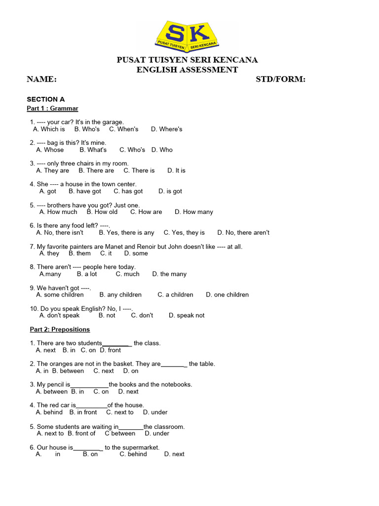 Diagnostic Test Pdf Linguistics