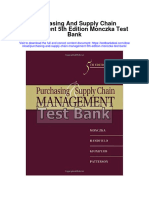 Purchasing and Supply Chain Management 5Th Edition Monczka Test Bank Full Chapter PDF