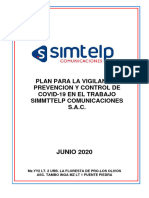 Plan de Vigilancia, Prevención y Control de Covid-19 en El Trabajo Simmttelp