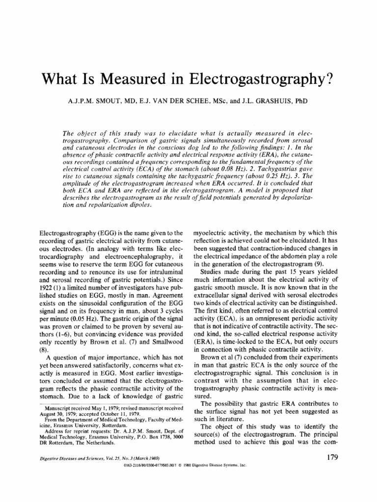 What Is Measured in Electrogastrography PDF