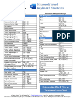 MS Word Keyboard Shortcuts