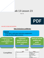 Week 13 - Lesson 23 (Mes Émissions Préférées)