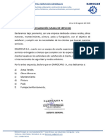 Declaración Jurada de Servicios - DAMOCAN SA