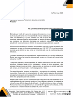 Carta para Agencias de Marketing para Proyectos de TV y Radio