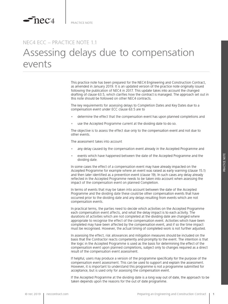 NEC4 ECC Delay Assessment Guide | PDF | Business
