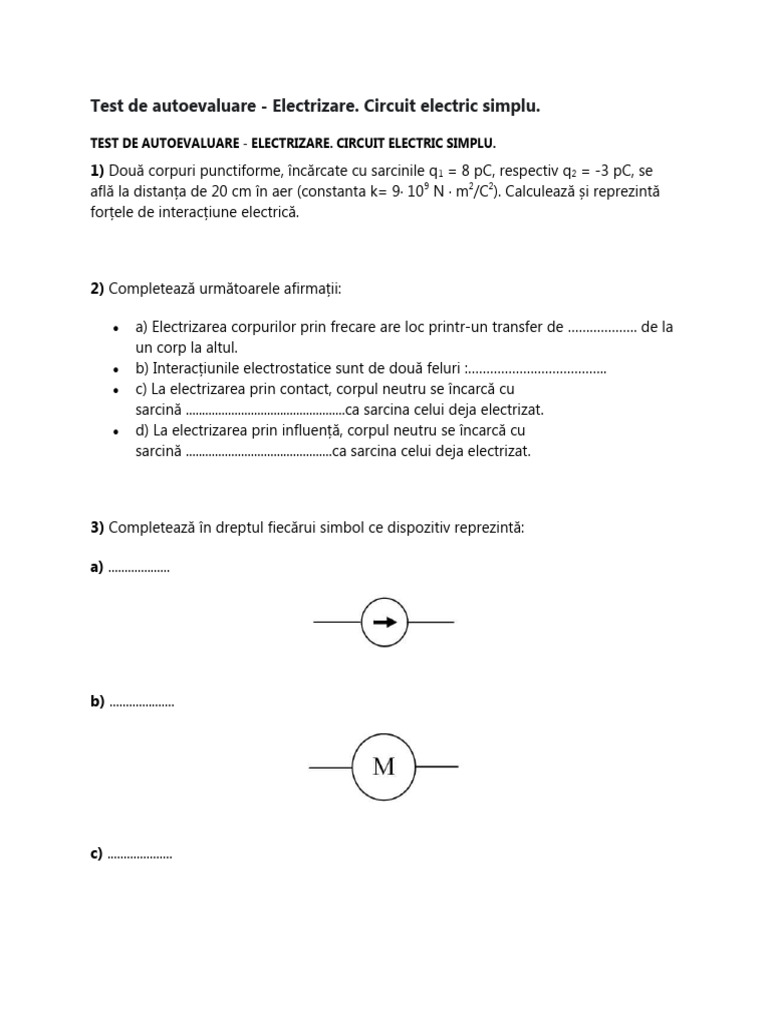 Test de Autoevaluare | PDF