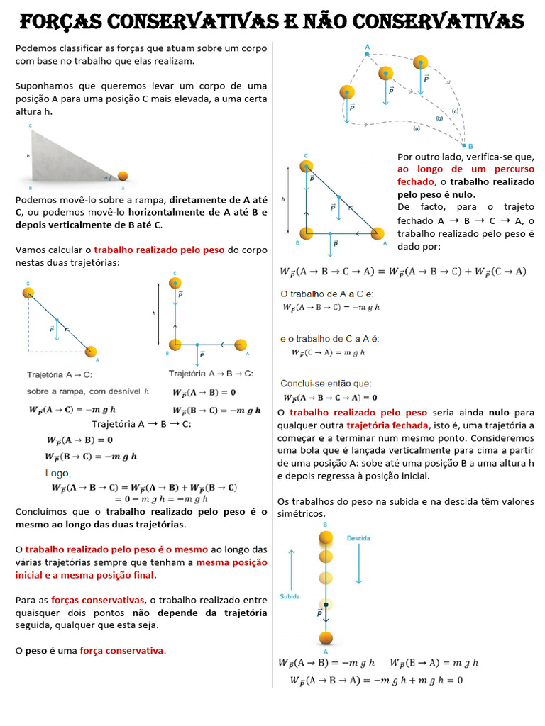 Forças Conservativas e Não Conservativas | PDF | Trajetória | Mecânica