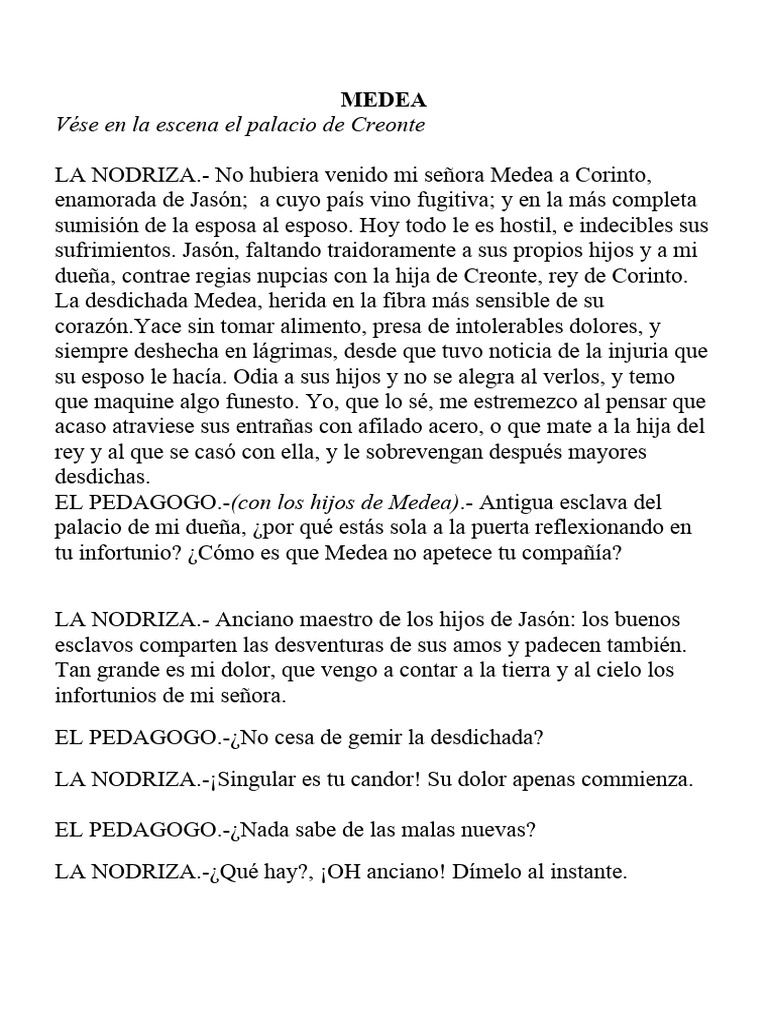 Medea: Desamor y Venganza en Corinto | PDF | Jason
