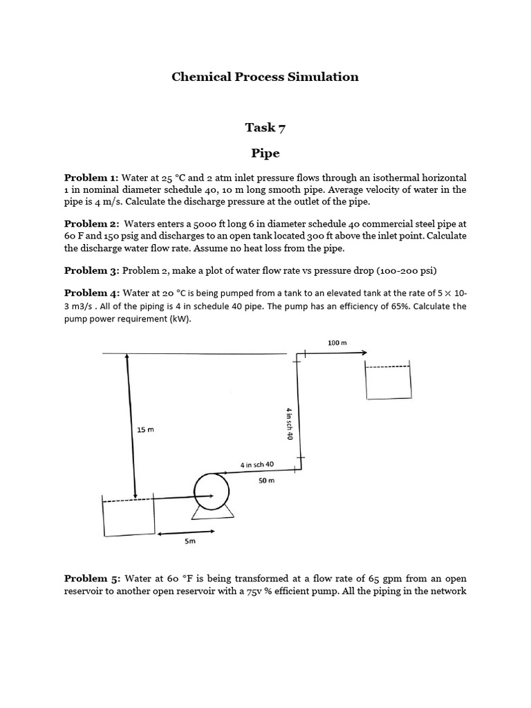 Chemical Process Simulation Problems | PDF | Chemical Reactor | Pump