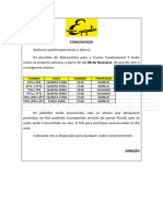 COMUNICADO - Plantões de Matemática 2024