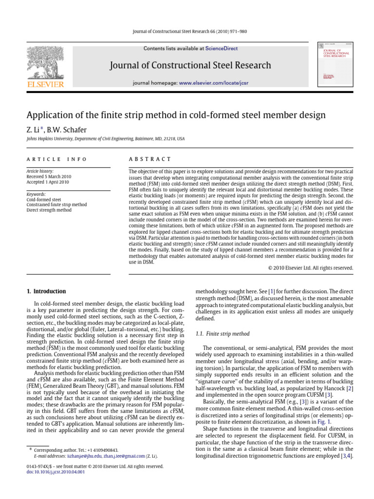 CUM2-Application of The Finite Strip Method in Cold-Formed Steel Member ...