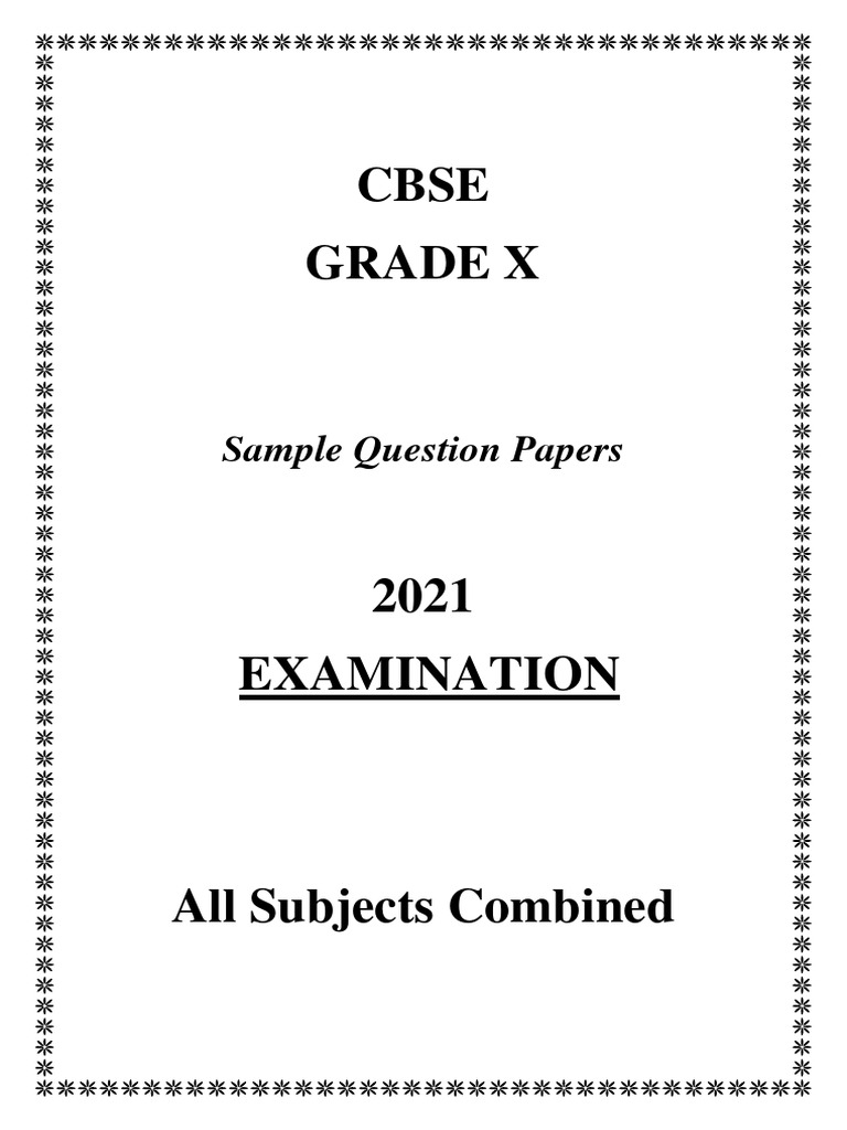 Grade X Sample Question Paper PDF