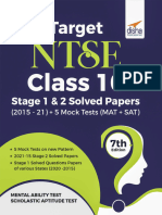 Target NTSE Class 10 Solved Papers and Mock Tests