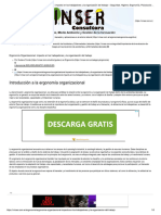 Ergonomía Organizacional - Impacto en Los Trabajadores y La Organización Del Trabajo - Seguridad, Higiene, Ergonomía, Psicosociología y Ambiente