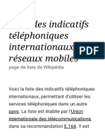 Liste Des Indicatifs Téléphoniques Internationaux Des Réseaux Mobiles - Wikipédia