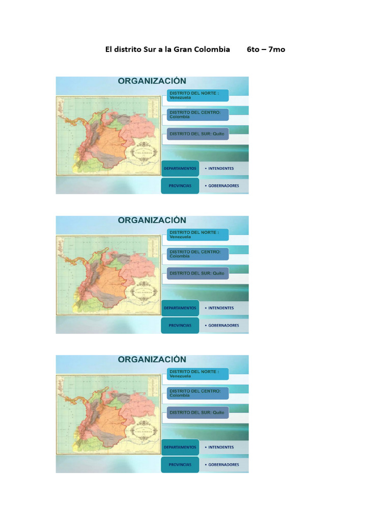 El distrito Sur a la Gran Colombia 6to | PDF