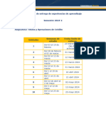 Calendario de Entrega de Actividades