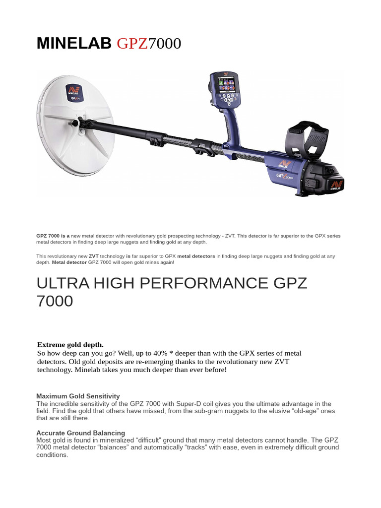 Picture of 49.minelab-gpz-7000-gold-metal-detector | PDF | Metal Detector | Computing