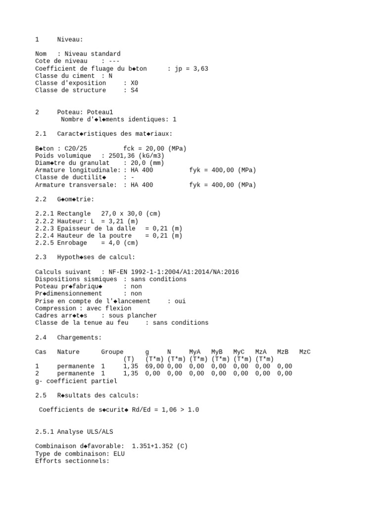 Note de Calcul | PDF | Matériaux | Physique appliquée et interdisciplinaire