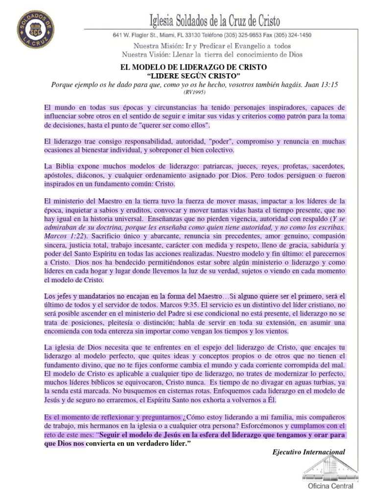 Liderazgo Cristiano: Modelo de Cristo | PDF | Cristo (título) | Jesús