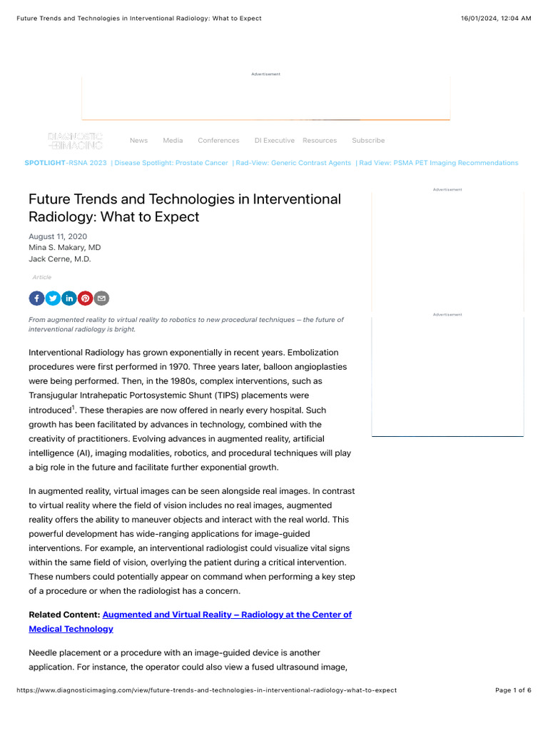 Interventional Radiology's Future | PDF | Radiology | Interventional ...