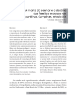 A Morte Do Senhor e o Destino Das Famílias Escravas