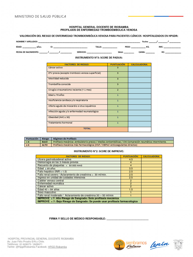 Calculadora de Riesgo Padua en Trombosis | PDF | Enfermedades y ...