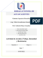 Actividad de circuitos (Voltaje, Intensidad y Resistencia)