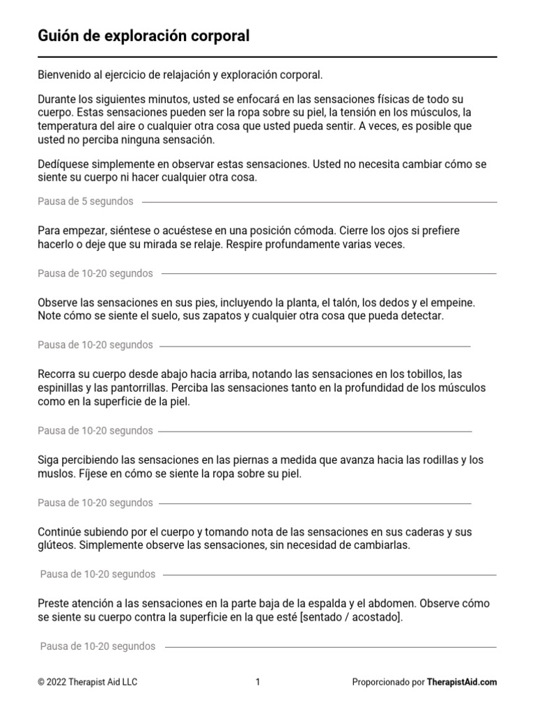 Guía de Escaneo Corporal Mindfulness | PDF