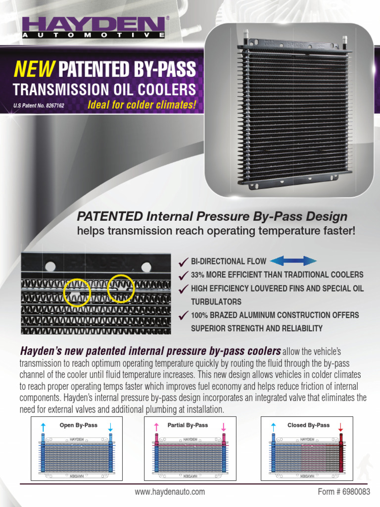 Bypass Transmission Oil Cooler Flyer PDF Machines Mechanical