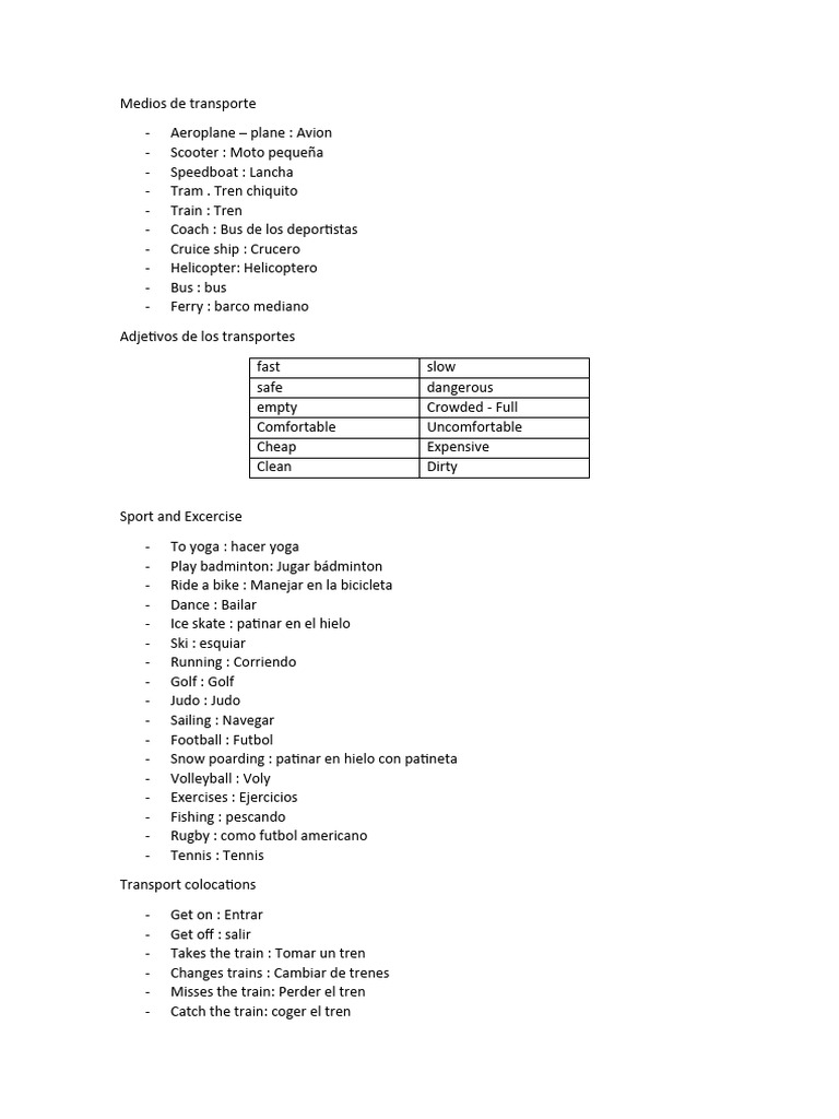 Medios de Transporte | PDF | Moda | Softlines (venta minorista)