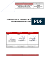 Sur-Pr-014 Procedimiento de Permiso de Alto Resgo de Uso de Herramientas y Equipos