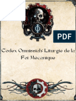 Codex Omnissiah Liturgie de La Foi Mecanique